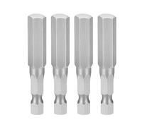 QUARKZMAN 4Pcs Clé À Tête Hexagonale Mèche De Perçage 5/16" SAE 1/4" Tige Hexagonale 2"(50mm) Longueur Acier S2 Magnétique Embouts À Chocs Grade Industriel Hexagone Embout De, Gris