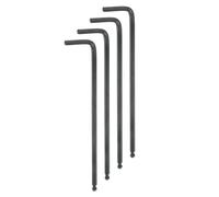 QUARKZMAN 4Pcs Clé Hexagonale à Rotule de 4 mm, en Forme de L, Bras Extra Long, Clés Métriques Hexagonales, Outil de Réparation en Acier au Chrome Vanadium pour Réparation à Domicile, Noir