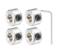 QUARKZMAN 4Pcs Collier D'arbre 3/16" Alésage, Collier D'arbre À Vis 7/16" OD 1/4" Large Acier Carbone Zingué Avec Clé Hexagonale À Tête Plate 5/64" Pour Automotive Industrial Wheelbarrow,