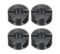 QUARKZMAN 4Pcs Collier De Arbre Double Fendu, Collier De Serrage Monobloc 1/4" Alésage 11/16" OD 5/16" Épaisseur Collier De Verrouillage Noir Avec Vis De Réglage (Acier 1045)