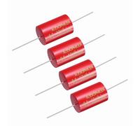 QUARKZMAN 4Pcs Condensateur De Division De Fréquence 12uf, 250V Axial Audio Haut-Parleur Crossover Condensateur MKP Film, Rouge
