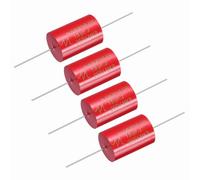 QUARKZMAN 4Pcs Condensateur De Division De Fréquence 15uf, 250V Axial Audio Haut-Parleur Crossover Condensateur MKP Film, Rouge