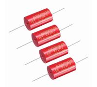 QUARKZMAN 4Pcs Condensateur De Division De Fréquence 22uf, 250V Axial Audio Haut-Parleur Crossover MKP Film Capacitor, Rouge