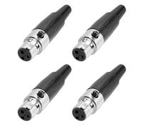 QUARKZMAN 4PCS Connecteur Femelle Mini XLR 3 Broches Noir | Adaptateur De Câble Jack Mini XLR Pour Appareils Audio
