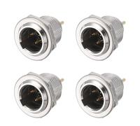 QUARKZMAN 4PCS Connecteur Mini XLR Mâle 3 Broches Argent | Connecteur Mini XLR À Montage Panneau Pour Microphone Connecteurs Audio