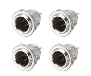 QUARKZMAN 4PCS Connecteur Mini XLR Mâle 3 Broches Argent | Connecteur Mini XLR À Montage Panneau Pour Microphone Connecteurs Audio