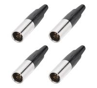 QUARKZMAN 4PCS Connecteur Mini XLR Mâle 3 Broches pour Appareils Audio Noir | Mini XLR Jack Connecteur de Câble Adaptateur Plug