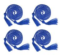 QUARKZMAN 4Pcs Cordons d'honneur de Diplôme 67" avec Pompon en Polyester Tressé Cordons d'honneur pour Les Cérémonies de Remise des Diplômes (Bleu)