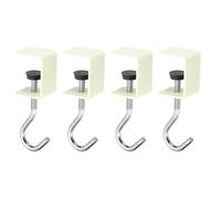 QUARKZMAN 4Pcs Crochet De Bureau À Pince 0.2"-1.4" Plage De Serrage Forme Carrée Crochet Pour À Dos Table À Main Vêtements Support De Portable Montage Sur Bureau Crochet À Pince, Jaune