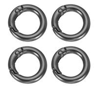 QUARKZMAN 4Pcs Crochets Ronds À Ressort, Anneaux en O De 12.6mm Attaches Clips Ronds Porte-Clés Extenseur De Chaîne Accessoire pour Bags Purses DIY, Gris Foncé Mat