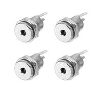 QUARKZMAN 4pcs DC3513 Power Jack, 12V 1A 3.5x1.3mm 2 Pin DC Power Female Panel Mounting Connector Socket with Metal Nut Washer pour Electronics Devices, Silver 12.5x12.5x26.5mm