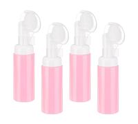 QUARKZMAN 4Pcs Distributeur de Savon en Mousse, 2oz / 60ml Bouteille de Mousse Nettoyante pour Le Visage avec Brosse pour Savon pour Les Mains, Shampoing, Gel Douche, Rose