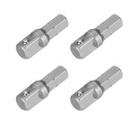 QUARKZMAN 4pcs Douille À Choc Adaptateur 1/4" Square Drive 1/4" Hex Tige 1" Long Extension Bit Pour Axle Nut Driver Drill Socket Sets