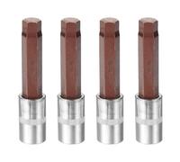 QUARKZMAN 4Pcs Douille Hexagonale À Embase 1/2" En Acier S2 H13 Tête Hexagonale Longue Embouts De Tournevis Adaptateur De Douille En Acier CR-V Pour Auto Axe Écrous Hexagonaux Boulons