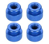 QUARKZMAN 4Pcs Écrou Moleté M5 12mm OD 10mm Hauteur Écrou à Main en Alliage d'Aluminium Anodisé 6061, Vis de Châssis Métallique pour Machines, Assemblage DIY, Électronique, Bleu Gemme