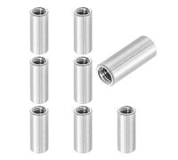 QUARKZMAN 4Pcs Écrous D'Accouplement Ronds M8x1.25x30mm, Connecteur En Acier Inoxydable Écrous De Fixation Tige Quincaillerie Écrous 12mm OD Pour Tige Filetée, Argent