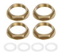 QUARKZMAN 4Pcs Écrous De Serrage En Laiton Pour Tuyauterie, Écrou Femelle Hexagonal G1", Écrou De Serrage Pour Robinet À Un Trou Avec Joint En Silicone Pour Évier De Cuisine Plomberie