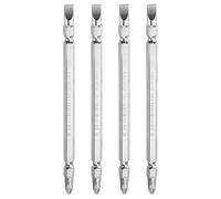 QUARKZMAN 4Pcs Embout de Tournevis à Double Extrémité Magnétique 6mm PH2/SL6 5"/125mm 1/4" Tige Hexagonale CR-V Acier Embout de Tournevis Plat Cruciforme Phillips pour Perceuse à Percussion