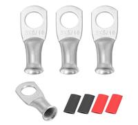 QUARKZMAN 4Pcs Embouts De Câble De Batterie M8 8 AWG À Œillet, Embout À Visser 5/16" 8mm Serrer Pour Fil En Cuivre, Gainage Thermorétractable 2:1, Argent