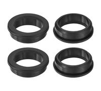 QUARKZMAN 4Pcs Embouts en Caoutchouc 1-7/8" (48mm) Trou de Perçage, 1-1/2" (38mm) Trou de Diamètre Intérieur Embout de Chapeau Supérieur en Caoutchouc de Silicone Noir Joint d'Étanchéité