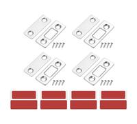 QUARKZMAN 4Pcs Fermeture Magnétique Pour Armoire, Fermeture Magnétique Adhésive Pour Tiroir Verrou Magnétique Pour Portes Coulissantes D'armoire De Cuisine Et De Placard, Argenté