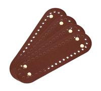 QUARKZMAN 4pcs Fond De Sac en Cuir PU pour Tricot, 7.1 x 2 Pouce Ovale Base De Sac Crochet pour Tricot Sac À Main Sac À Bandoulière Fabrication, Marron Foncé