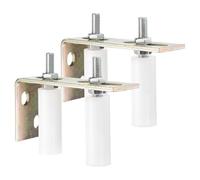 QUARKZMAN 4pcs Galet Guide pour Portail Coulissant 30x80mm, M12 Roulette Nylon avec Équerre Guide au Sol pour Porte Grange Coulissante, Roue Universel Guidage Support de Plancher Mur, Blanc