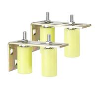 QUARKZMAN 4pcs Galet Guide pour Portail Coulissant 40x70mm, M10 Roulette Nylon avec Équerre Guide au Sol pour Porte Grange Coulissante, Roue Universel avec Roulement à Billes Scellé, Jaune