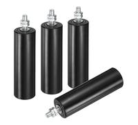 QUARKZMAN 4pcs Galet Guide pour Portail Coulissant 50x150mm, Roulette en Nylon Guide au Sol M12x40mm pour Porte Grange Coulissante, Roue Universel Guidage Support pour Portail, Noir