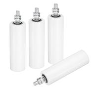 QUARKZMAN 4pcs Galet Guide pour Portail Coulissant 50x150mm, Roulette en Nylon Guide au Sol M12x40mm pour Porte Grange Coulissante, Roue Universel Guidage Support pour Portail, Blanc