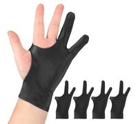 QUARKZMAN 4pcs Gant De Dessin D'Créateur Esquisse sur Papier Taille L Noir | Gant De Peinture Graphique Respirant Avec Deux Doigts Pour Main Droite Et Gauche, Pour Tablette Graphique