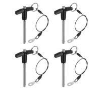 QUARKZMAN 4Pcs Goupilles de Verrouillage de Poignée en T, 6mm x 50mm Longueur d'Utilisation Acier Inoxydable Bouton-Poussoir à Libération Rapide