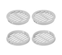 QUARKZMAN 4Pcs Grille de Ventilation Ronde en Plastique, Diamètre Encastrement 80mm Hauteur 11.3mm Grille d'aération, Bouches d'aération pour Armoire Plafond Mur Fenêtre, Gris Clair