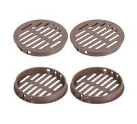 QUARKZMAN 4Pcs Grille de Ventilation Ronde en Plastique, Diamètre Encastrement 80mm Hauteur 11.3mm Grille d'aération, Bouches d'aération pour Armoire Plafond Mur Fenêtre Radiateur, Brun