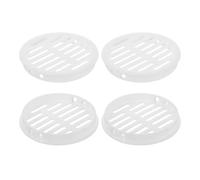 QUARKZMAN 4Pcs Grille de Ventilation Ronde en Plastique, Diamètre Encastrement 80mm Hauteur 11.3mm Grille d'aération, Bouches d'aération pour Armoire Plafond Mur Fenêtre Radiateur, Blanc