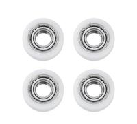 QUARKZMAN 4Pcs Guide de Roulement à Billes 8x22x7mm Double Blindé Roulements à Rouleaux en Nylon, Roue de Poulie Plate pour Meubles, Accessoires de Quincaillerie, Blanc