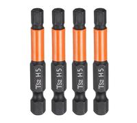 QUARKZMAN 4Pcs H5 Embout de Tournevis Hexagonal 5mm Métrique Pointe Plate 1/4" Tige Hexagonale 50mm (2") Longueur Magnétique Phosphate Noir Embouts de Tournevis à Six Pans Creux
