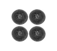 QUARKZMAN- 4pcs Inox Acier Ecureur Tampon, Barbecue Acier Laine Brosse, 9,5 cm Noir