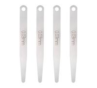 QUARKZMAN 4pcs Jauge D'épaisseur Métrique 0.03mm Lame Unique Jauge À Lame Ovale 304 Acier Inoxydable Outil De Mesure D'écart Pour Réparation Valve Guitare Spark Plug