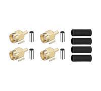 QUARKZMAN 4Pcs Kit De Connecteurs SMA À Sertir, Connecteur Mâle À Souder RPSMA-J-1.5 pour Câble Coaxial RG316 RG174 RG188 RG188A LMR100