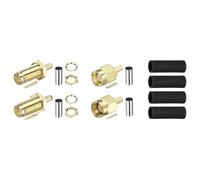 QUARKZMAN 4Pcs Kit De Connecteurs SMA À Sertir, Kit D'Adaptateur À Sertir Et À Souder SMA Mâle Et Femelle pour Câble Coaxial RG316 RG174 RG188 RG188A LMR100