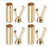 QUARKZMAN 4pcs Lacet Conseils Alliage Lacet Tête, Or Ton Cylindrique Chaussure Dentelle Bouts Cordons Bout Pointe Métal Aglets Remplacement Tête pour Shoestring