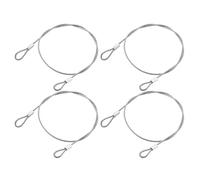 QUARKZMAN 4pcs Lanière Câble, 50cmx2mm Inox Acier Fil Câble avec Vinyle Revêtement Boucles Sécurité Acier Câble pour Connecter Mobilier Extérieur Voyage, Argent