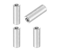 QUARKZMAN 4Pcs M5x0.8x30mm Écrous D'Accouplement Ronds, Connecteur En Acier Inoxydable Boulonnerie Écrous Matériel De Boulonnerie 10mm OD Boulonnerie Industrielle, Argent