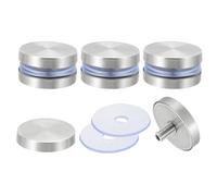 QUARKZMAN 4pcs M6 Entretoise de Verre 30x16mm Vis d'Écartement Argenté | Vis de Miroir en Acier Inoxydable, Supports de Verre pour Fixation de Panneau Publicitaire Tables de Miroir, Finition Brossée