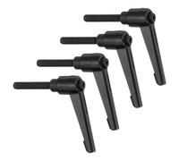 QUARKZMAN 4Pcs M6 x 32mm Poignée de Serrage à Levier Mâle Bouton-Poussoir à Cliquet à Dégagement Rapide Boulon Rotatif de Verrouillage pour Machines-Outils, Noir