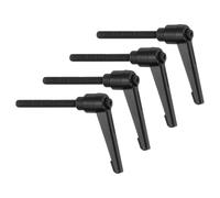 QUARKZMAN 4Pcs M6 x 50mm Poignée de Serrage à Levier Mâle Bouton-Poussoir à Verrouillage Rapide à Cliquet pour Machines-Outils, Noir