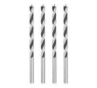 QUARKZMAN 4Pcs Mèches À Bois À Pointe Brad 3.5mm(9/64") Dia Tige Droite Ronde Mèches À Spirale Métriques Pour Softwood Hardwood Plywood Plastic Rubber, Ton Argenté