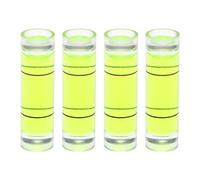 QUARKZMAN 4Pcs Niveau à Bulle Cylindrique 9,5x34mm Mini Niveaux à Bulle d'Esprit Bullseye pour Nivellement Trépied d'Appareil Photo Télescope Atelier Tourne-Disque Cadres d'Images, Vert