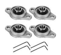 QUARKZMAN 4pcs Paliers de Battement Montés Lisse KFL001, Palier à Semelle Alésage 12mm pour Bride Roulement à Bille de Bloc Roue de Brouette Machine à Axe Imprimante 3D, P6(ABEC3)